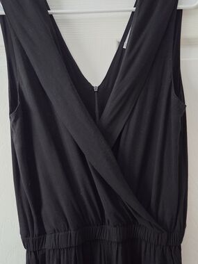 Oliver Grace Black Sleeveless Wide Leg Jumpsuit V-Neck